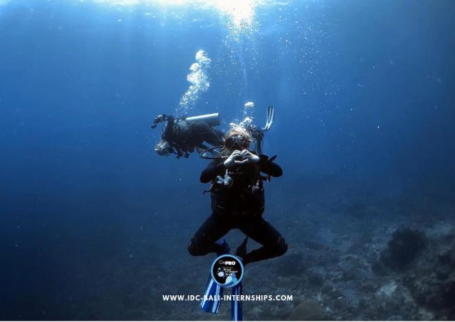 Underwater scuba diving heart